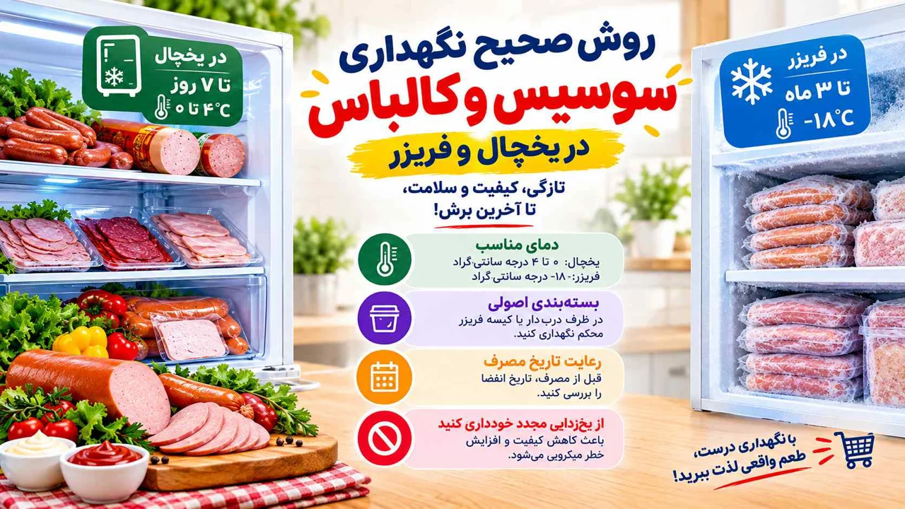 روش صحیح نگهداری از سوسیس و کالباس در یخچال و فریزر